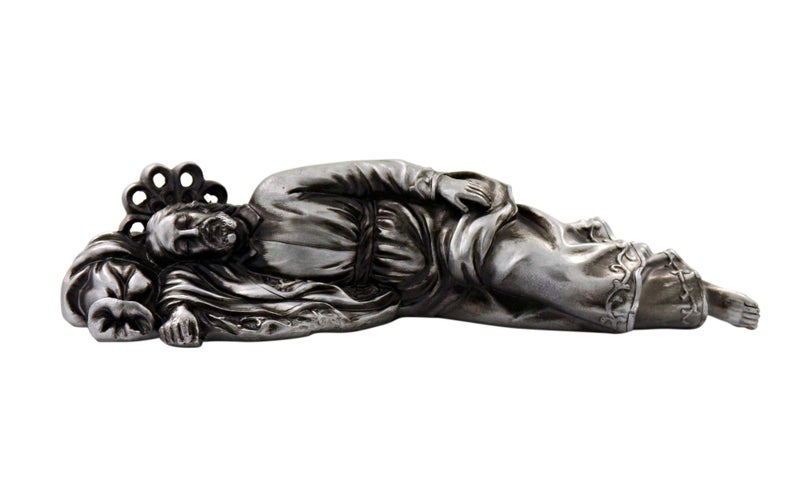 Autom Sleeping Saint Joseph Statue with Canvas Bag and Printed Prayer, Silver Tone, 3.5 Inches - Image 3